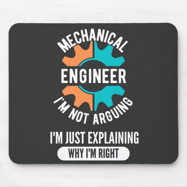 Funny Mechanical Engineer, Mechanical Engineering Mouse Mat (Front)
