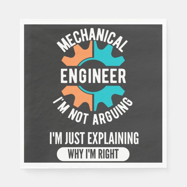 Funny Mechanical Engineer, Mechanical Engineering Napkin (Front)