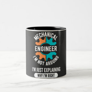 Funny Mechanical Engineer, Mechanical Engineering Two-Tone Coffee Mug