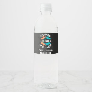 Funny Mechanical Engineer, Mechanical Engineering Water Bottle Label