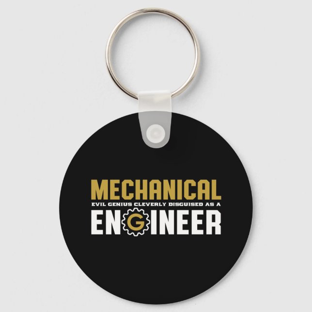 Funny Mechanical Engineering Geek Engineer Student Key Ring (Front)