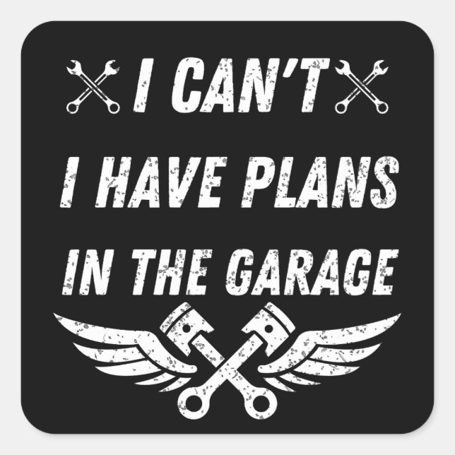 funny mechanics dad car lover fathers day gift square sticker (Front)