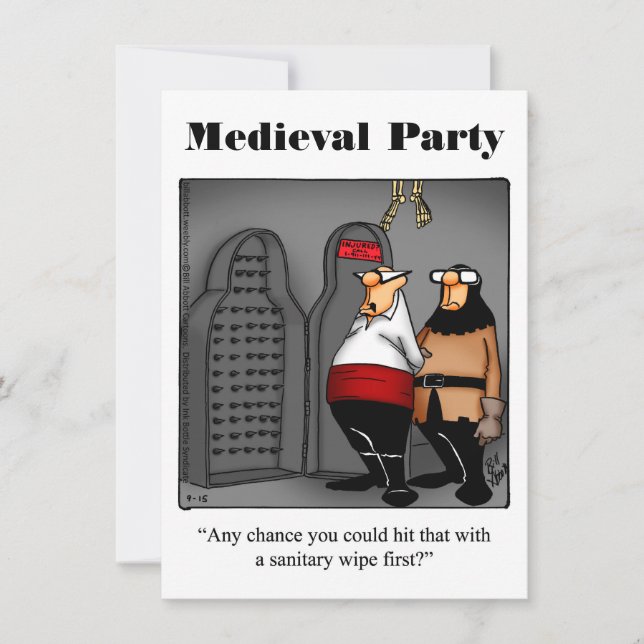 Funny Mediaeval Party Invitations (Front)