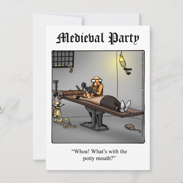 Funny Mediaeval Party Invitations (Front)