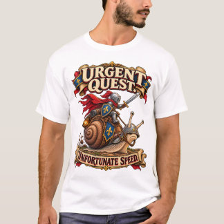 Funny Mediaeval Snail Knight T-Shirt | Urgent Ques