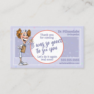 Funny Medical Appointment Reminder Happy Nurse Business Card
