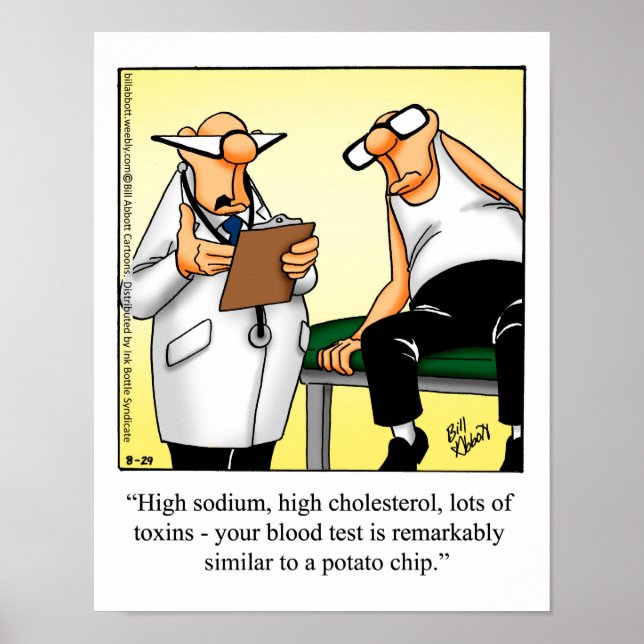 Funny Medical Humour Poster "Potato Chip" (Front)