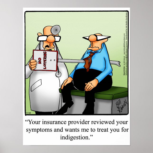 Funny Medical Insurance Humor Poster (Front)