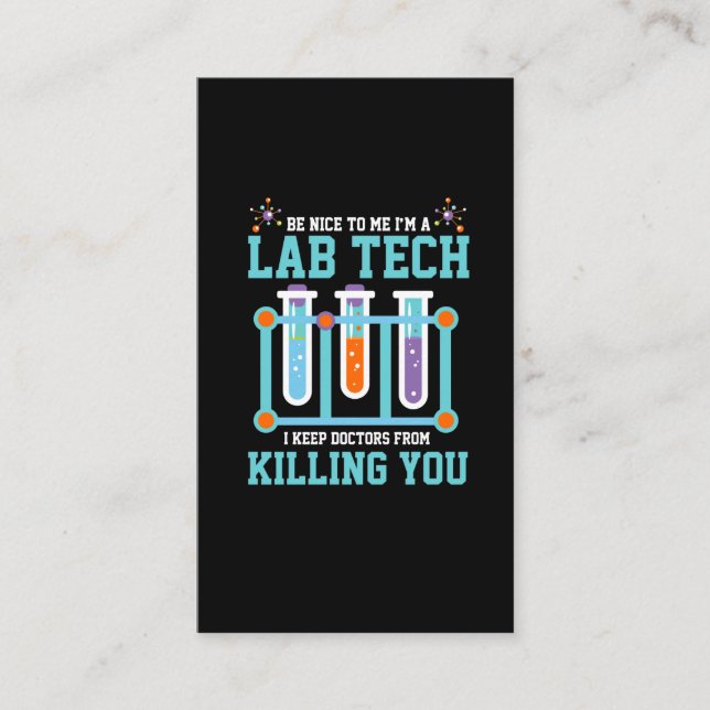 Funny Medical Lab Tech Laboratory Technician Gift Business Card (Front)