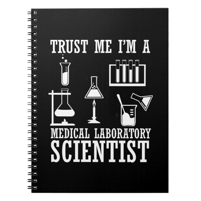 Funny medical lab tech scientist humour laboratory notebook (Front)