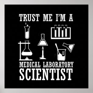 Funny medical lab tech scientist humour laboratory poster