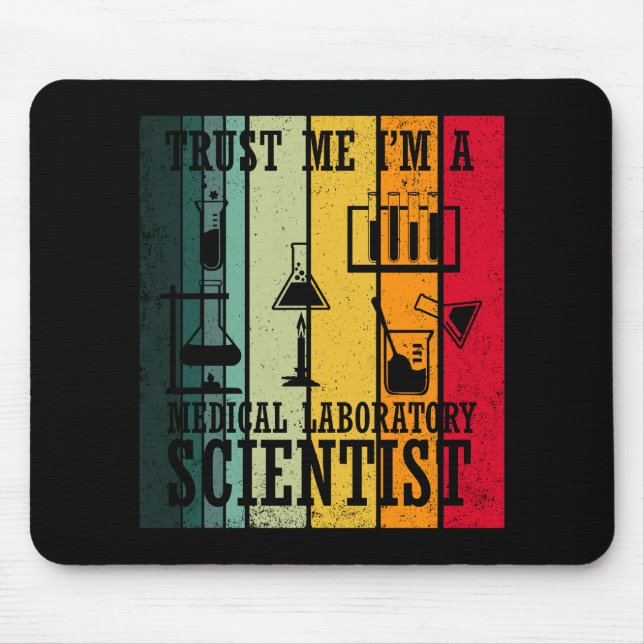 Funny medical lab tech scientist humour mouse mat (Front)