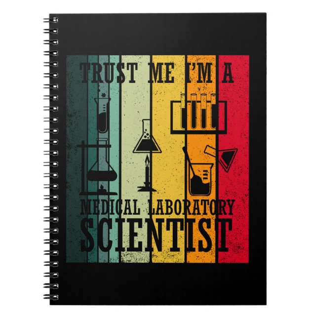 Funny medical lab tech scientist humour notebook (Front)
