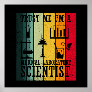 Funny medical lab tech scientist humour poster