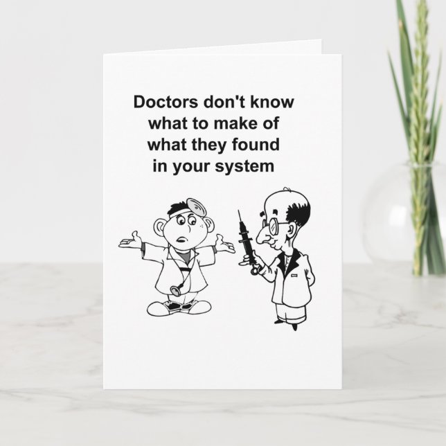 Funny medical mystery get well wish card (Front)
