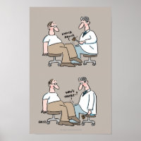 Funny Medical Office Poster Doctor Checks Reflexes