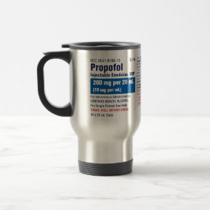Funny Medical Propofol Label Travel Mug