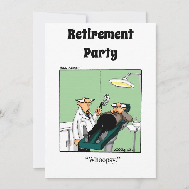 Funny Medical Retirement Humour Party Invitations (Front)