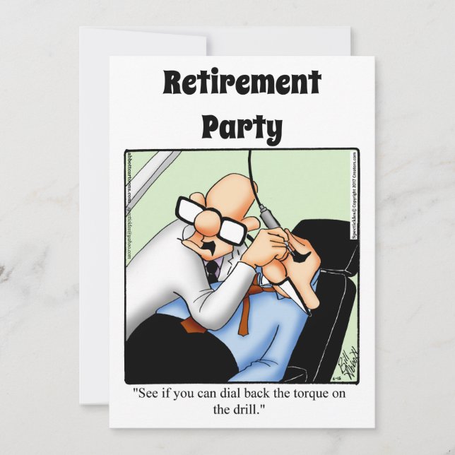 Funny Medical Retirement Humour Party Invitations (Front)