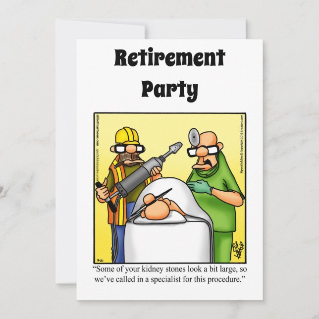 Funny Medical Retirement Humour Party Invitations (Front)