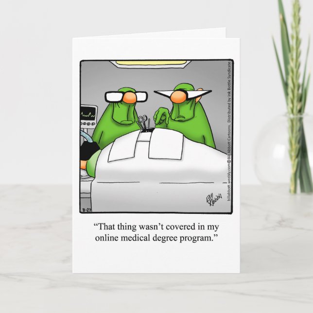 Funny Medical School Congratulations Graduation Card (Front)