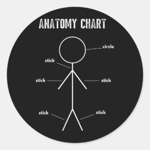 Funny Medical Student Gift Sarcastic Anatomy Of Classic Round Sticker