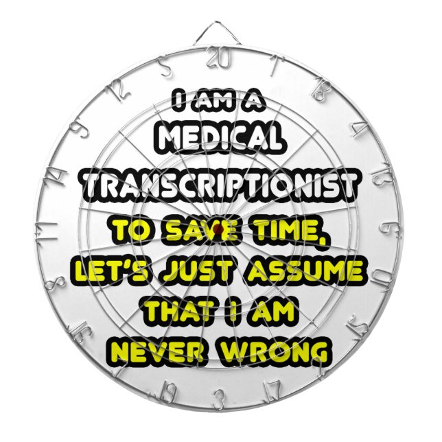 Funny Medical Transcriptionist T-Shirts Dartboard (Front)