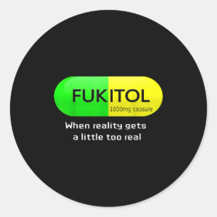 Funny Medication Gooditol Capsule Pharmacy Humor  Classic Round Sticker