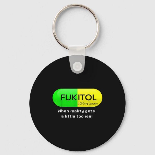 Funny Medication Gooditol Capsule Pharmacy Humor  Key Ring (Front)