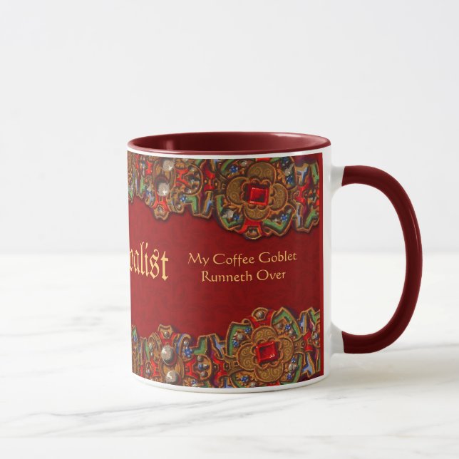Funny Medievalist Coffee Goblet Runneth Over Mug (Right)
