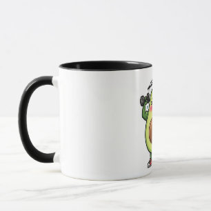 Funny Meditating Avocado Lifting Weights Gym Humou Mug