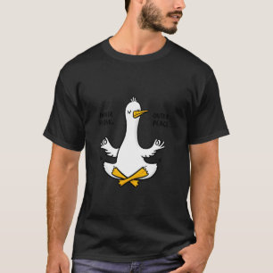 Funny Meditating Duck Inner Honk Outer Peace Zen Y T-Shirt