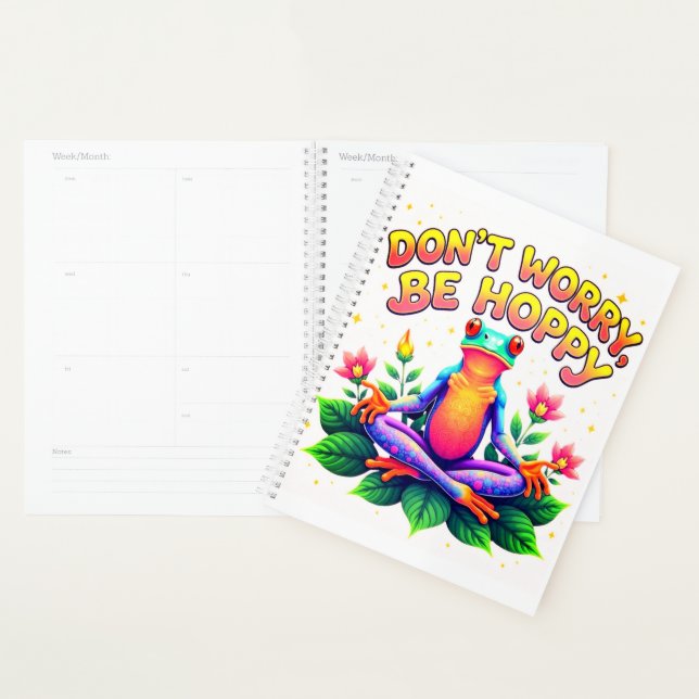 Funny Meditating Frog - Be Hoppy Planner (Display)