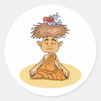 Funny Meditation Classic Round Sticker