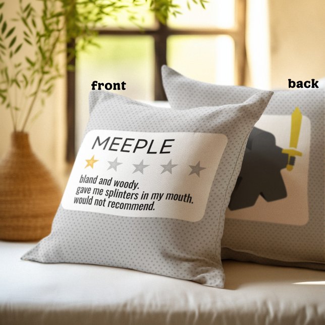 Funny Meeple Review Board Game Room Decor  Cushion (Creator Uploaded)