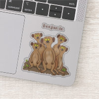 Funny meerkat family cartoon illustration
