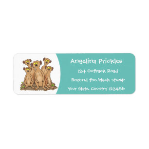 Funny meerkat family cartoon illustration