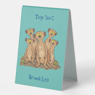 Funny meerkat family cartoon illustration