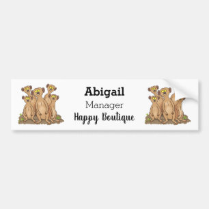 Funny meerkat family cartoon illustration  bumper sticker