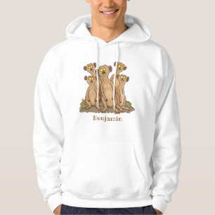 Funny meerkat family cartoon illustration hoodie