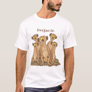 Funny meerkat family cartoon illustration T-Shirt