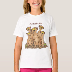 Funny meerkat family cartoon illustration T-Shirt