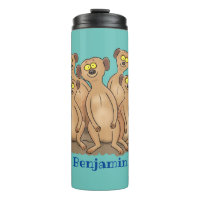 Funny meerkat family cartoon illustration