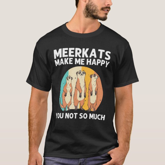 Funny Meerkat For Men Women Retro Wildlife Zoo Ani T-Shirt (Front)