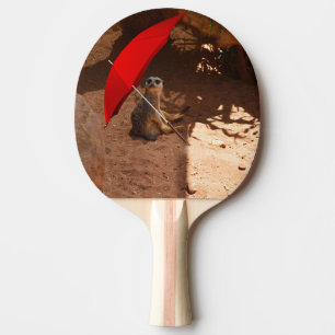 Funny Meerkat Sitting Under Umbrella, Ping Pong Paddle