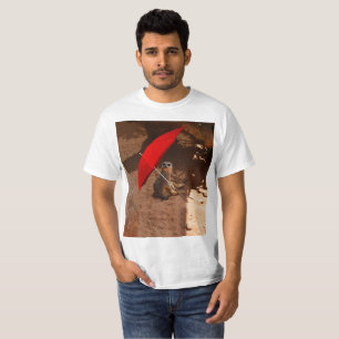 Funny Meerkat Sitting Under Umbrella, T-Shirt