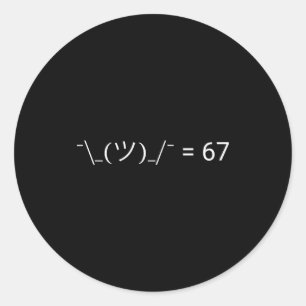 Funny Meh 67 Meme Classic Round Sticker