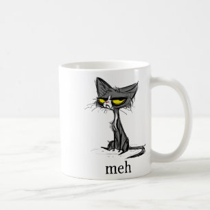 Funny Meh Cat Gift For Cat Lovers Coffee Mug