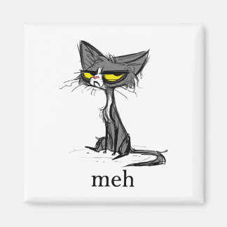 Funny Meh Cat Gift For Cat Lovers  Magnet