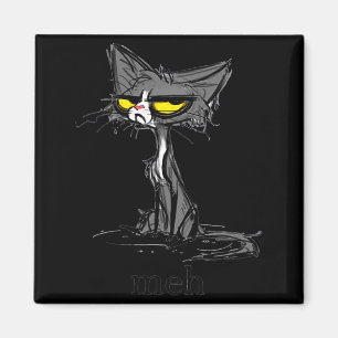 Funny Meh Cat Gift For Cat Lovers  Magnet